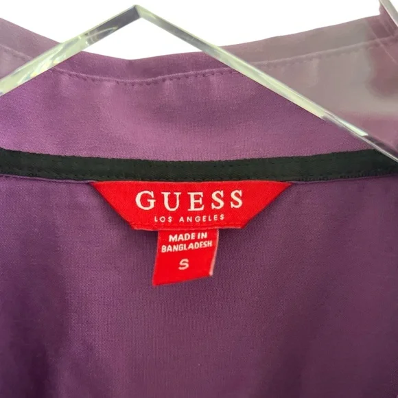 Guess Mens Fitted Purple Dress Shirt - Picture 6 of 6